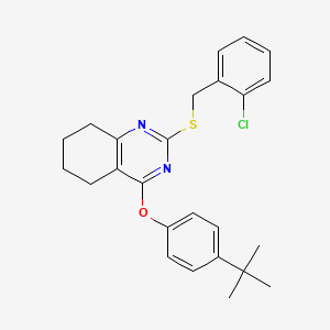 4-(Tert-butyl)phenyl 2-[(2-chlorobenzyl)sulfanyl]-5,6,7,8-tetrahydro-4-quinazolinyl ether