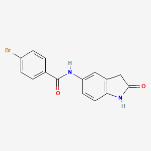 molecular formula C15H11BrN2O2 B2712881 4-bromo-N-(2-oxoindolin-5-yl)benzamide CAS No. 921774-84-7