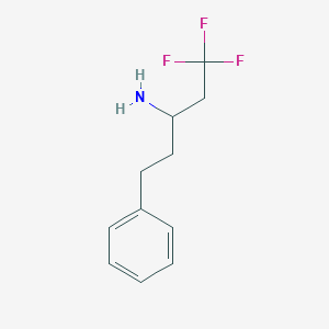 molecular formula C11H14F3N B2712884 1,1,1-Trifluoro-5-phenylpentan-3-amine CAS No. 1249080-46-3