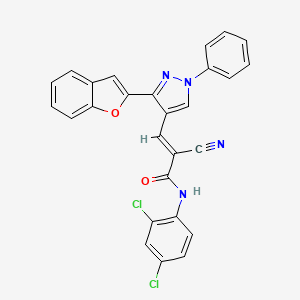 (E)-3-[3-(1-benzofuran-2-yl)-1-phenylpyrazol-4-yl]-2-cyano-N-(2,4-dichlorophenyl)prop-2-enamide