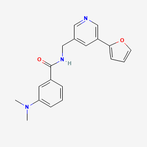 3-(dimethylamino)-N-((5-(furan-2-yl)pyridin-3-yl)methyl)benzamide