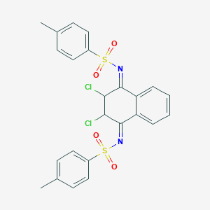 molecular formula C24H20Cl2N2O4S2 B2712898 N-[(1Z,4Z)-2,3-dichloro-4-[(4-methylbenzenesulfonyl)imino]-1,2,3,4-tetrahydronaphthalen-1-ylidene]-4-methylbenzene-1-sulfonamide CAS No. 167321-76-8