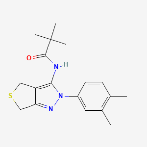 molecular formula C18H23N3OS B2712933 N-(2-(3,4-dimethylphenyl)-4,6-dihydro-2H-thieno[3,4-c]pyrazol-3-yl)pivalamide CAS No. 681268-93-9
