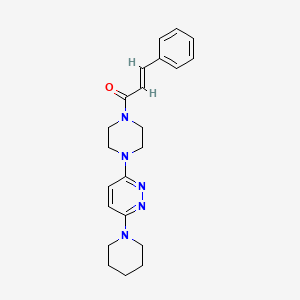 molecular formula C22H27N5O B2712934 (2E)-3-phenyl-1-{4-[6-(piperidin-1-yl)pyridazin-3-yl]piperazin-1-yl}prop-2-en-1-one CAS No. 898434-59-8