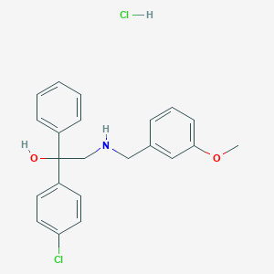 molecular formula C22H23Cl2NO2 B2712948 1-(4-Chlorophenyl)-2-{[(3-methoxyphenyl)methyl]amino}-1-phenylethan-1-ol hydrochloride CAS No. 321521-66-8