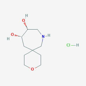 molecular formula C10H20ClNO3 B2712950 (10R,11S)-3-Oxa-8-azaspiro[5.6]dodecane-10,11-diol;hydrochloride CAS No. 2287239-35-2