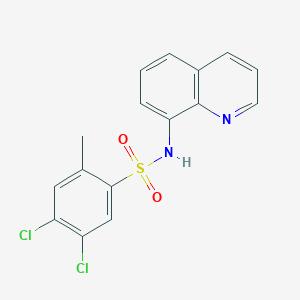 molecular formula C16H12Cl2N2O2S B2712953 4,5-dichloro-2-methyl-N-(quinolin-8-yl)benzene-1-sulfonamide CAS No. 2094446-01-0