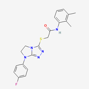 molecular formula C20H20FN5OS B2712955 N-(2,3-dimethylphenyl)-2-((7-(4-fluorophenyl)-6,7-dihydro-5H-imidazo[2,1-c][1,2,4]triazol-3-yl)thio)acetamide CAS No. 923156-97-2