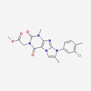 molecular formula C19H18ClN5O4 B2712957 methyl 2-[8-(3-chloro-4-methylphenyl)-1,7-dimethyl-2,4-dioxo-1H,2H,3H,4H,8H-imidazo[1,2-g]purin-3-yl]acetate CAS No. 878729-13-6