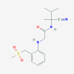 molecular formula C16H23N3O3S B2712960 N-(1-cyano-1,2-dimethylpropyl)-2-{[2-(methanesulfonylmethyl)phenyl]amino}acetamide CAS No. 1241236-83-8