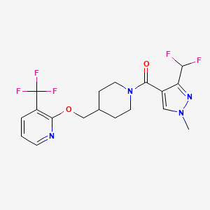 [3-(Difluoromethyl)-1-methylpyrazol-4-yl]-[4-[[3-(trifluoromethyl)pyridin-2-yl]oxymethyl]piperidin-1-yl]methanone