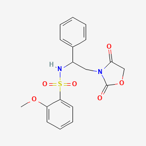 N-(2-(2,4-dioxooxazolidin-3-yl)-1-phenylethyl)-2-methoxybenzenesulfonamide