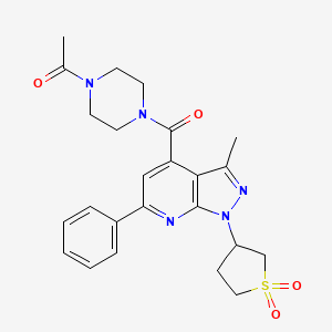 1-(4-(1-(1,1-dioxidotetrahydrothiophen-3-yl)-3-methyl-6-phenyl-1H-pyrazolo[3,4-b]pyridine-4-carbonyl)piperazin-1-yl)ethanone