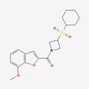 (3-(Cyclohexylsulfonyl)azetidin-1-yl)(7-methoxybenzofuran-2-yl)methanone
