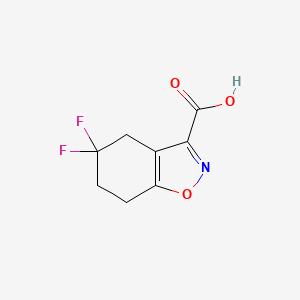 molecular formula C8H7F2NO3 B2713007 5,5-Difluoro-4,5,6,7-tetrahydro-1,2-benzoxazole-3-carboxylic acid CAS No. 1785081-46-0