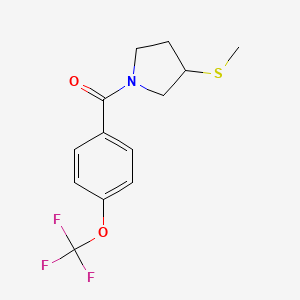 molecular formula C13H14F3NO2S B2713025 (3-(Methylthio)pyrrolidin-1-yl)(4-(trifluoromethoxy)phenyl)methanone CAS No. 1797081-88-9