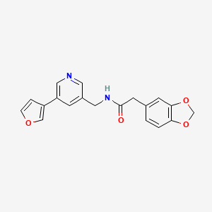 molecular formula C19H16N2O4 B2713037 2-(benzo[d][1,3]dioxol-5-yl)-N-((5-(furan-3-yl)pyridin-3-yl)methyl)acetamide CAS No. 2034235-01-1