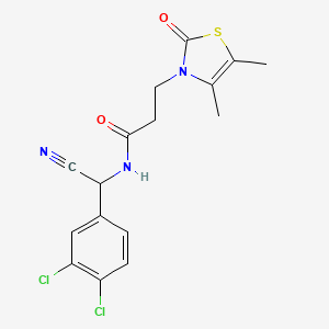 molecular formula C16H15Cl2N3O2S B2713042 N-[Cyano-(3,4-dichlorophenyl)methyl]-3-(4,5-dimethyl-2-oxo-1,3-thiazol-3-yl)propanamide CAS No. 2224547-83-3