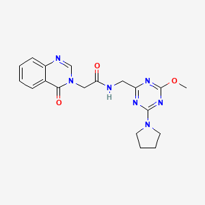N-((4-methoxy-6-(pyrrolidin-1-yl)-1,3,5-triazin-2-yl)methyl)-2-(4-oxoquinazolin-3(4H)-yl)acetamide