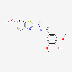 3,4,5-trimethoxy-N'-(6-methoxy-1,3-benzothiazol-2-yl)benzohydrazide
