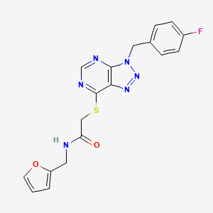 2-[3-[(4-fluorophenyl)methyl]triazolo[4,5-d]pyrimidin-7-yl]sulfanyl-N-(furan-2-ylmethyl)acetamide