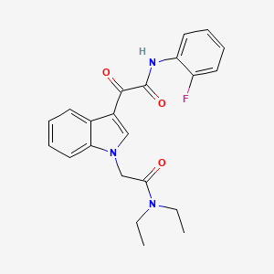 molecular formula C22H22FN3O3 B2713056 2-[1-[2-(diethylamino)-2-oxoethyl]indol-3-yl]-N-(2-fluorophenyl)-2-oxoacetamide CAS No. 894003-07-7
