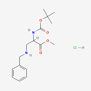 molecular formula C16H25ClN2O4 B2713081 Methyl 3-(benzylamino)-2-((tert-butoxycarbonyl)amino)propanoate hydrochloride CAS No. 2173996-34-2