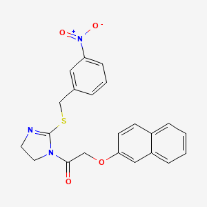 2-Naphthalen-2-yloxy-1-[2-[(3-nitrophenyl)methylsulfanyl]-4,5-dihydroimidazol-1-yl]ethanone