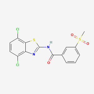 molecular formula C15H10Cl2N2O3S2 B2713136 N-(4,7-dichloro-1,3-benzothiazol-2-yl)-3-methanesulfonylbenzamide CAS No. 896299-77-7