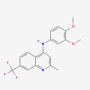 molecular formula C19H17F3N2O2 B2713143 N-(3,4-dimethoxyphenyl)-2-methyl-7-(trifluoromethyl)quinolin-4-amine CAS No. 881940-27-8