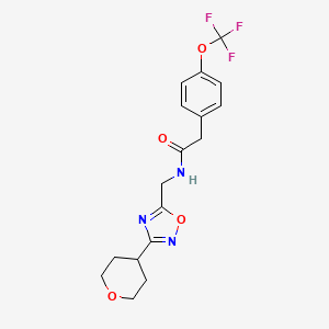 N-((3-(tetrahydro-2H-pyran-4-yl)-1,2,4-oxadiazol-5-yl)methyl)-2-(4-(trifluoromethoxy)phenyl)acetamide