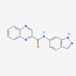 molecular formula C16H11N5O B2713182 N-(1H-indazol-6-yl)quinoxaline-2-carboxamide CAS No. 1219842-25-7