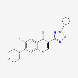 molecular formula C20H21FN4O3 B2713224 3-(5-Cyclobutyl-1,2,4-oxadiazol-3-yl)-6-fluoro-1-methyl-7-morpholin-4-ylquinolin-4-one CAS No. 2309585-58-6