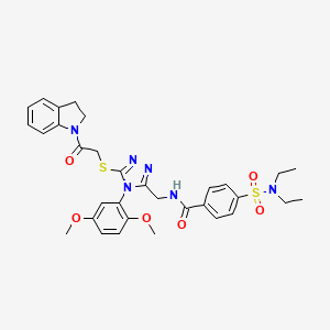 4-(N,N-diethylsulfamoyl)-N-((4-(2,5-dimethoxyphenyl)-5-((2-(indolin-1-yl)-2-oxoethyl)thio)-4H-1,2,4-triazol-3-yl)methyl)benzamide