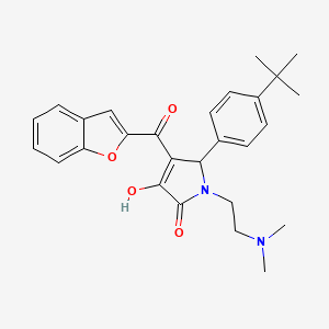 molecular formula C27H30N2O4 B2713230 4-(benzofuran-2-carbonyl)-5-(4-(tert-butyl)phenyl)-1-(2-(dimethylamino)ethyl)-3-hydroxy-1H-pyrrol-2(5H)-one CAS No. 618365-09-6