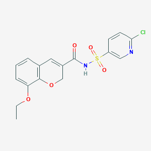 molecular formula C17H15ClN2O5S B2713231 N-[(6-chloropyridin-3-yl)sulfonyl]-8-ethoxy-2H-chromene-3-carboxamide CAS No. 1259086-04-8