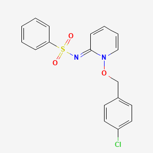 molecular formula C18H15ClN2O3S B2713233 N-[(2E)-1-[(4-Chlorophenyl)methoxy]-1,2-dihydropyridin-2-ylidene]benzenesulfonamide CAS No. 72805-24-4