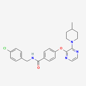 N-(4-chlorobenzyl)-4-{[3-(4-methylpiperidin-1-yl)pyrazin-2-yl]oxy}benzamide