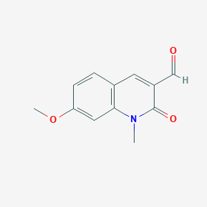 molecular formula C12H11NO3 B2713237 7-Methoxy-1-methyl-2-oxo-1,2-dihydroquinoline-3-carbaldehyde CAS No. 118672-70-1