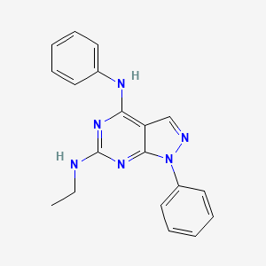 molecular formula C19H18N6 B2713310 N6-ethyl-N1,4-diphenyl-1H-pyrazolo[3,4-d]pyrimidine-4,6-diamine CAS No. 921473-03-2