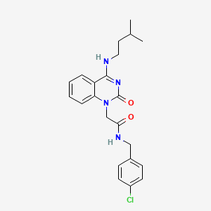 molecular formula C22H25ClN4O2 B2713326 N-[(4-chlorophenyl)methyl]-2-{4-[(3-methylbutyl)amino]-2-oxo-1,2-dihydroquinazolin-1-yl}acetamide CAS No. 1226442-99-4
