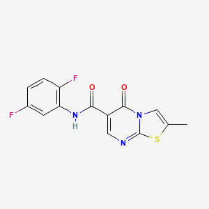 molecular formula C14H9F2N3O2S B2713329 N-(2,5-difluorophenyl)-2-methyl-5-oxo-5H-[1,3]thiazolo[3,2-a]pyrimidine-6-carboxamide CAS No. 896340-00-4