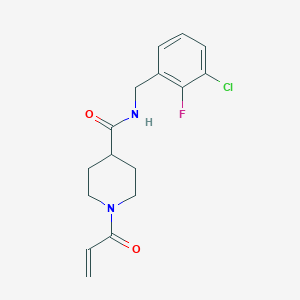 molecular formula C16H18ClFN2O2 B2713348 N-[(3-chloro-2-fluorophenyl)methyl]-1-(prop-2-enoyl)piperidine-4-carboxamide CAS No. 2361897-81-4