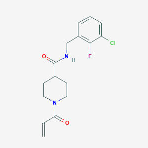 N-[(3-Chloro-2-fluorophenyl)methyl]-1-prop-2-enoylpiperidine-4-carboxamide