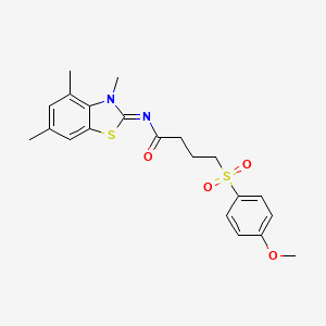(E)-4-((4-methoxyphenyl)sulfonyl)-N-(3,4,6-trimethylbenzo[d]thiazol-2(3H)-ylidene)butanamide