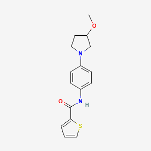 molecular formula C16H18N2O2S B2713366 N-(4-(3-methoxypyrrolidin-1-yl)phenyl)thiophene-2-carboxamide CAS No. 1797179-45-3