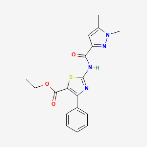 ethyl 2-(1,5-dimethyl-1H-pyrazole-3-carboxamido)-4-phenylthiazole-5-carboxylate
