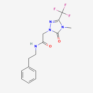 2-(4-methyl-5-oxo-3-(trifluoromethyl)-4,5-dihydro-1H-1,2,4-triazol-1-yl)-N-phenethylacetamide