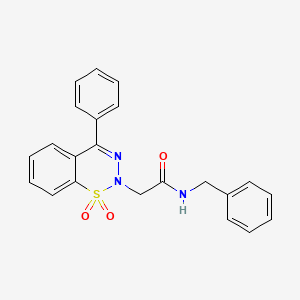 molecular formula C22H19N3O3S B2713390 N-benzyl-2-(1,1-dioxo-4-phenyl-2H-1lambda6,2,3-benzothiadiazin-2-yl)acetamide CAS No. 1031618-98-0