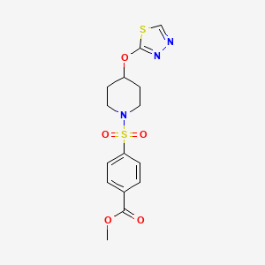 molecular formula C15H17N3O5S2 B2713406 methyl 4-{[4-(1,3,4-thiadiazol-2-yloxy)piperidin-1-yl]sulfonyl}benzoate CAS No. 2320684-49-7